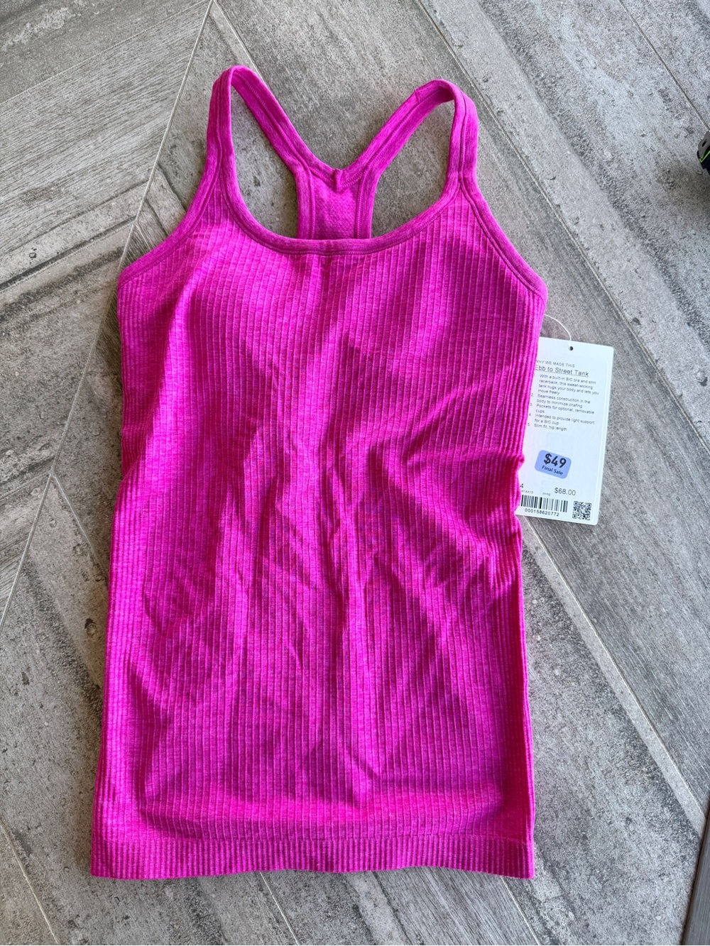 LULULEMON Ebb to Street Tank - Pink Flare